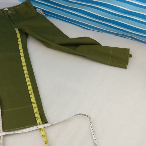 Raw hem Wide leg Sailor pant in Army Green Utility sz 00 Regular 98%cotton NEW - Picture 4 of 13